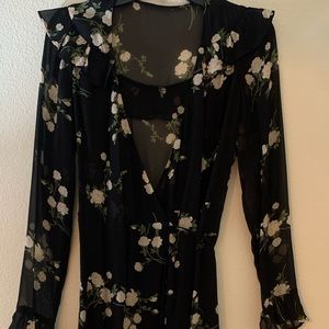 Reformation Brand - Beautiful Black Mini Chiffon Cocktail Dress.